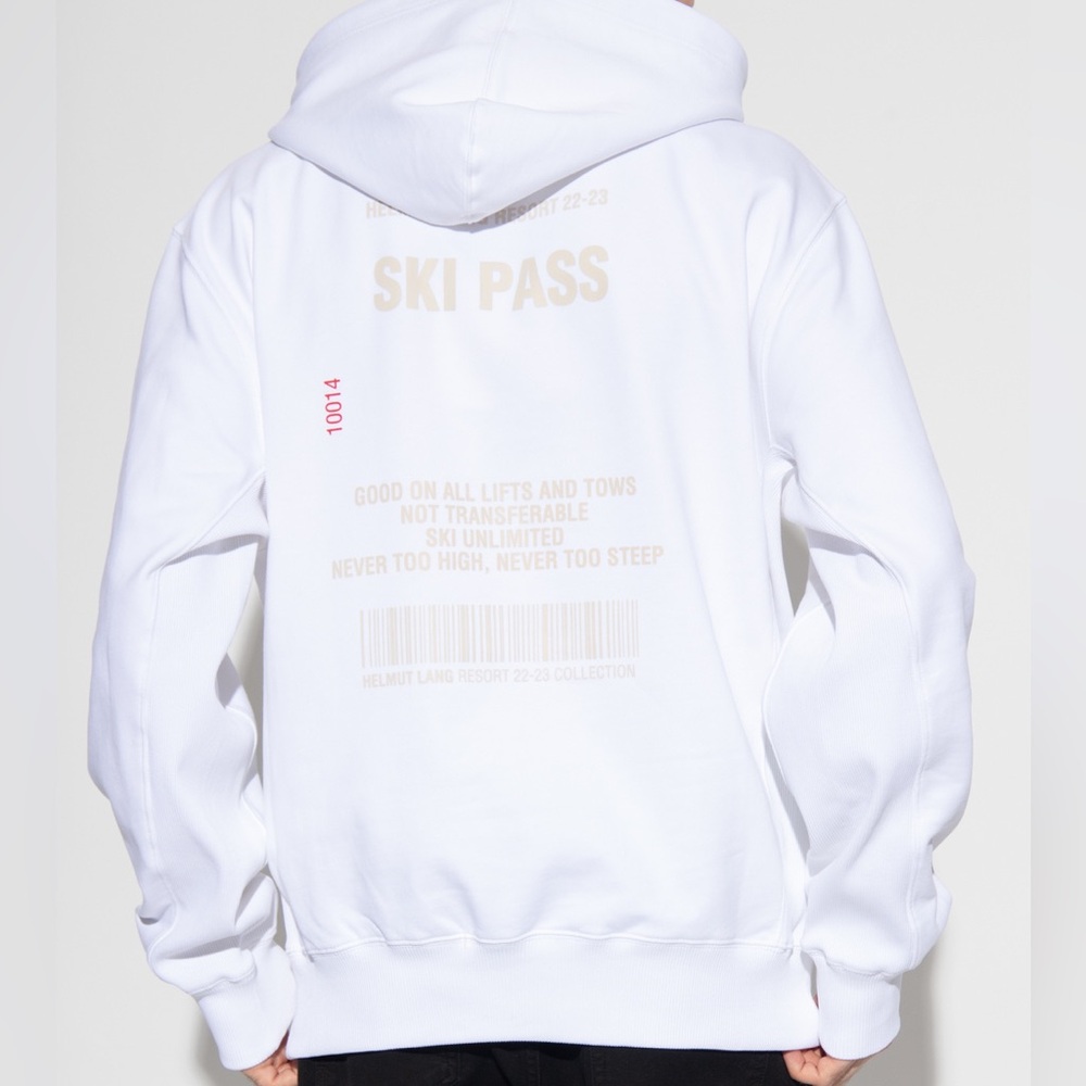 Helmut Lang - Ski Pass Hoodie - White Oversized XS